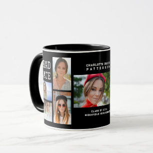 Modern Script Multi Photo Graduation Graduate Mug