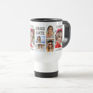 Modern Script Multi Photo Graduation Graduate Travel Mug