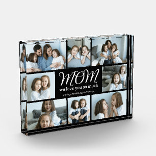 Modern Script Mum We Love You Photo Collage Block