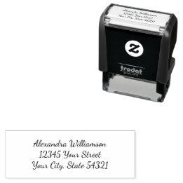 Modern Script Name Address Self-inking Stamp