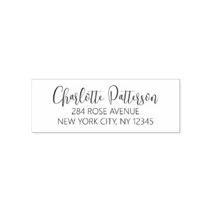 Modern Script Name and Return Address Self-inking Stamp