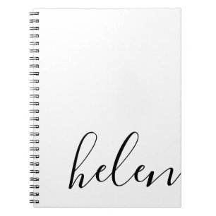 Modern Script Name Black Personalised Notebook