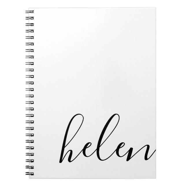 Modern Script Name Black Personalised Notebook (Front)
