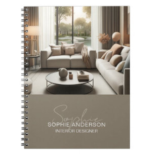 Modern Script Name Custom Photo Interior Designer Notebook