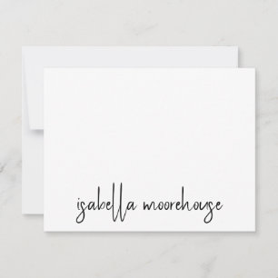 Modern Script Name Flat Note Card