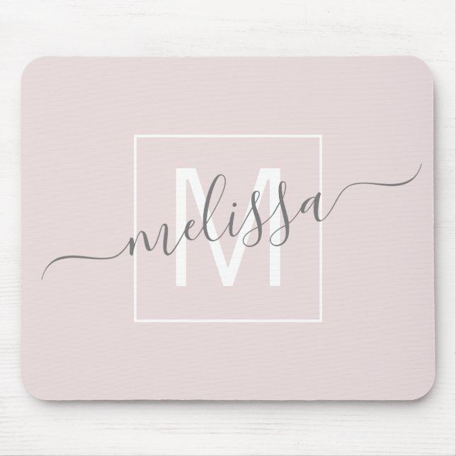 Modern script name monogram  mouse mat (Front)