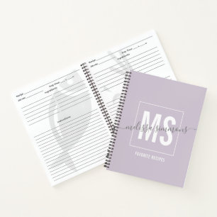 Modern script name monogram  notebook