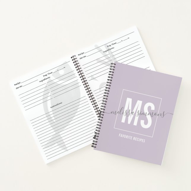 Modern script name monogram  notebook (Inside)