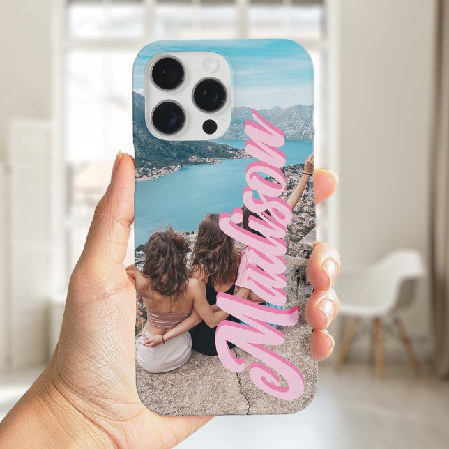Modern Script Name Monogram Photo Case-Mate iPhone Case (Creator Uploaded)