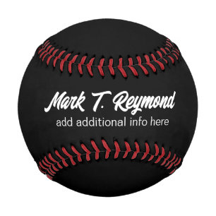 Modern Script Name on Black Baseball