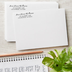 Modern Script Name Return Address Envelope