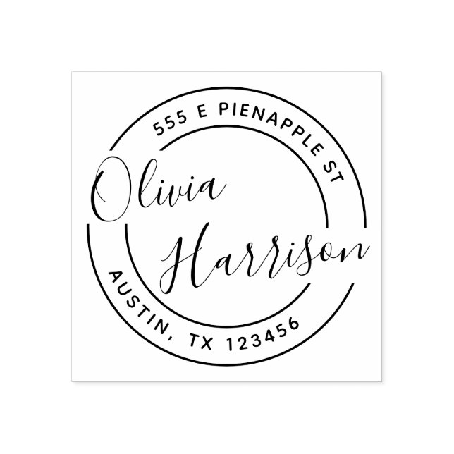 Modern Script Name  Return Address Rubber Stamp (Imprint)