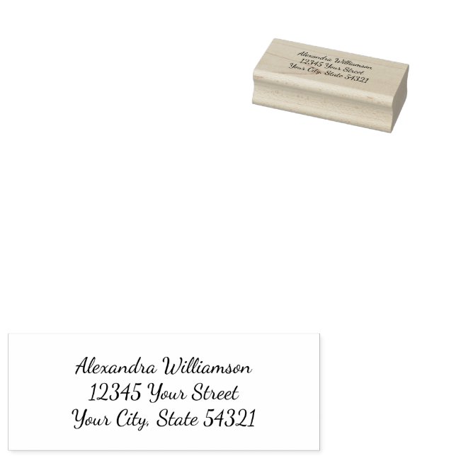 Modern Script Name Return Address Template Rubber Stamp (Stamped)