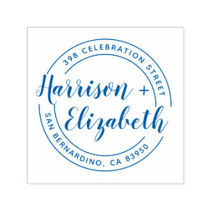 Modern Script Names Round Return Address Self-inking Stamp
