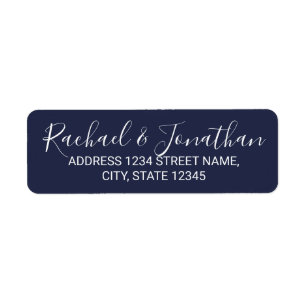 Modern Script Nautical Navy Blue Wedding