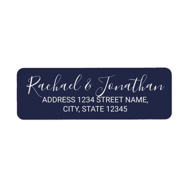 Modern Script Nautical Navy Blue Wedding (Front)