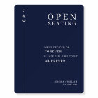 Modern Script Navy Blue Open Seating Wedding 