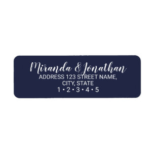 Modern Script Navy Blue Wedding