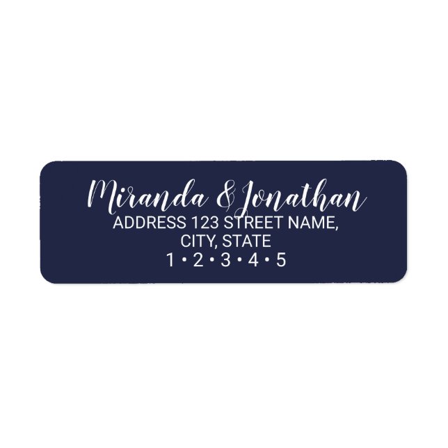 Modern Script Navy Blue Wedding (Front)