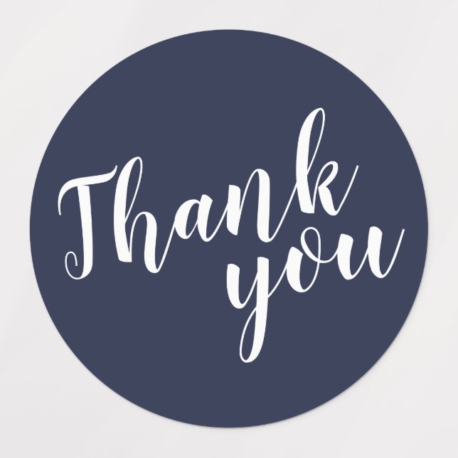 Modern Script Navy Blue Wedding Favour Thank You (Design 1)