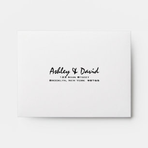 Modern Script Note Card Return Address Envelope