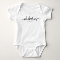 Modern Script Oh Babies Mutliples Romper