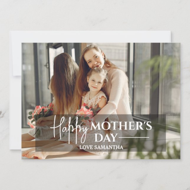  Modern Script Overlay 1 Photo Happy Mothers Day  (Front)