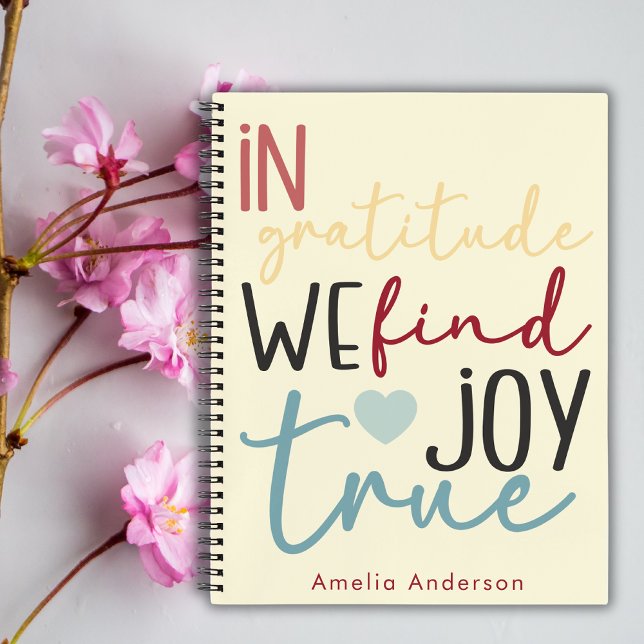 Modern Script Pastel Girly Gratitude Pink Notebook (Creator Uploaded)
