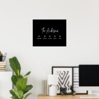 Modern script personal 5 family gift poster