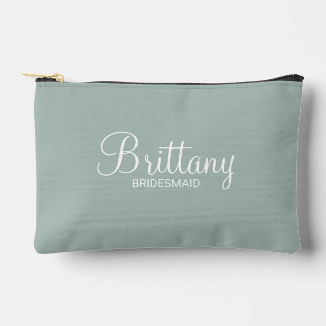 Modern Script Personalised Bridesmaid Accessory Pouch (Front)