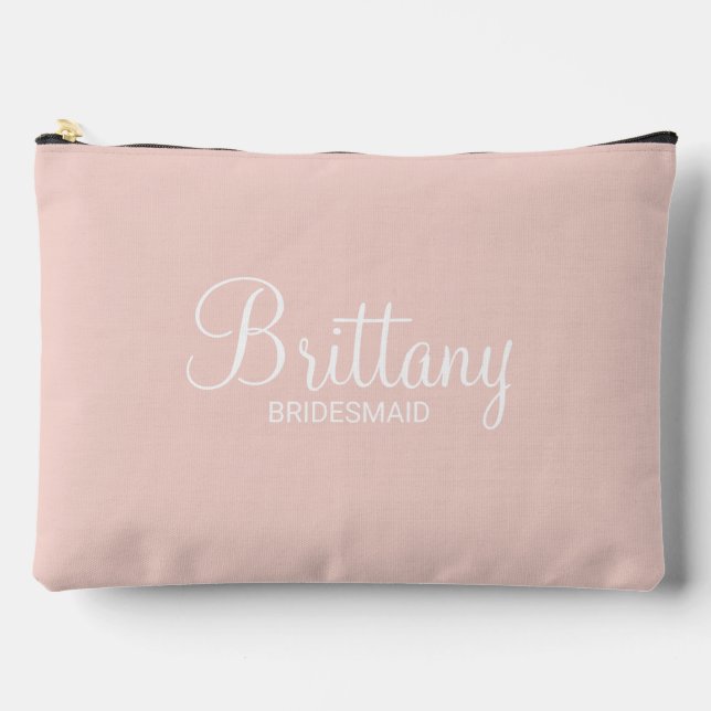 Modern Script Personalised Bridesmaid Accessory Pouch (Front)