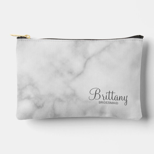 Modern Script Personalised Bridesmaid Accessory Pouch (Front)