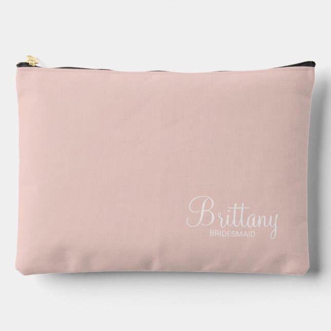Modern Script Personalised Bridesmaid Accessory Pouch (Front)