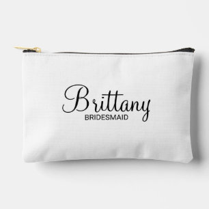 Modern Script Personalised Bridesmaid Accessory Pouch