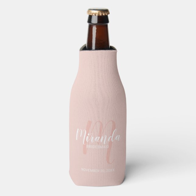 Modern Script Personalised Bridesmaid Bottle Cooler (Bottle Front)