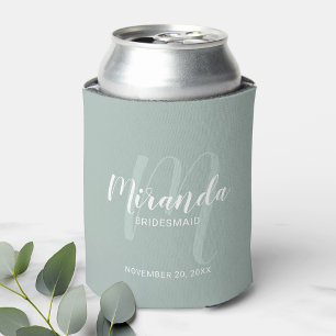 Modern Script Personalised Bridesmaid Can Cooler