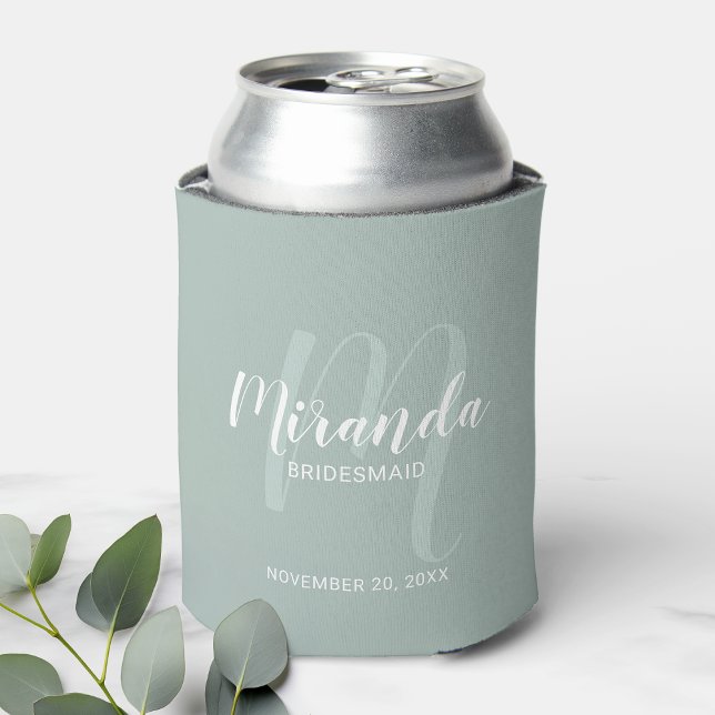 Modern Script Personalised Bridesmaid Can Cooler (Creator Uploaded)