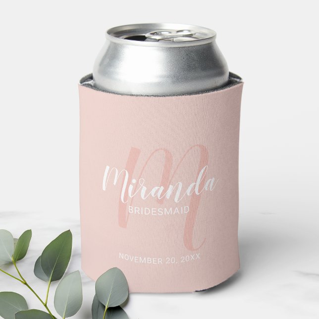 Modern Script Personalised Bridesmaid Can Cooler (Creator Uploaded)