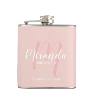 Modern Script Personalised Bridesmaid Flask