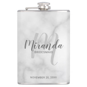 Modern Script Personalised Bridesmaid Flask