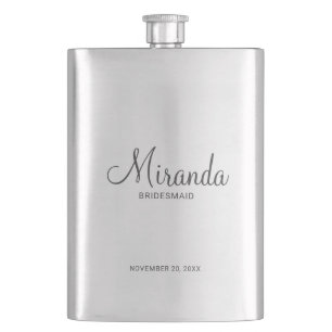 Modern Script Personalised Bridesmaid Hip Flask