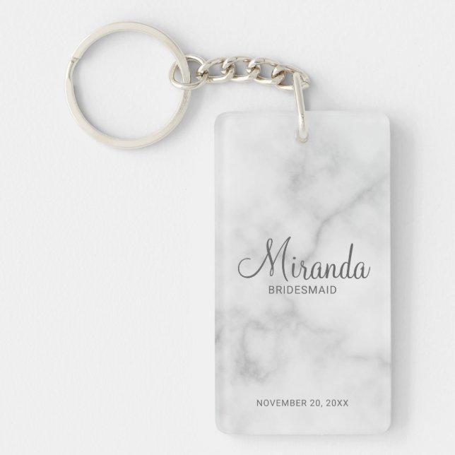 Modern Script Personalised Bridesmaid Key Ring (Front)