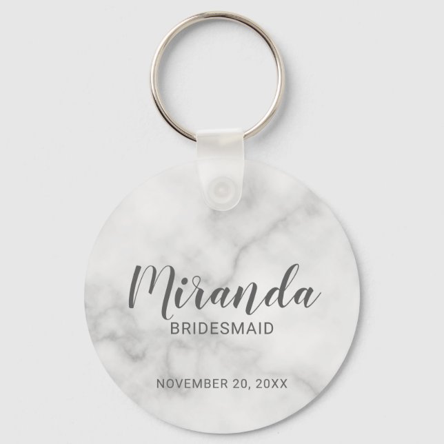 Modern Script Personalised Bridesmaid Key Ring (Front)