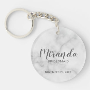 Modern Script Personalised Bridesmaid Key Ring