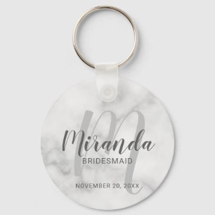 Modern Script Personalised Bridesmaid Key Ring