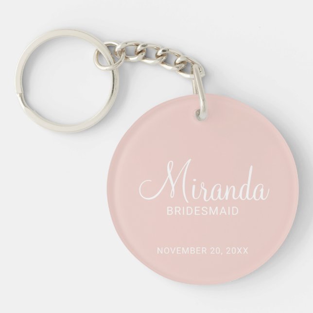 Modern Script Personalised Bridesmaid Key Ring (Front)