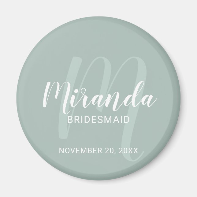 Modern Script Personalised Bridesmaid Magnet (Front)