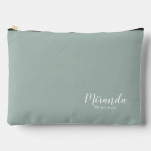 Modern Script Personalised Bridesmaid Name Accessory Pouch