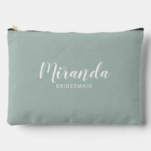 Modern Script Personalised Bridesmaid Name Accessory Pouch