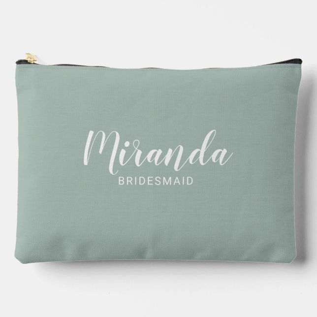 Modern Script Personalised Bridesmaid Name Accessory Pouch (Front)